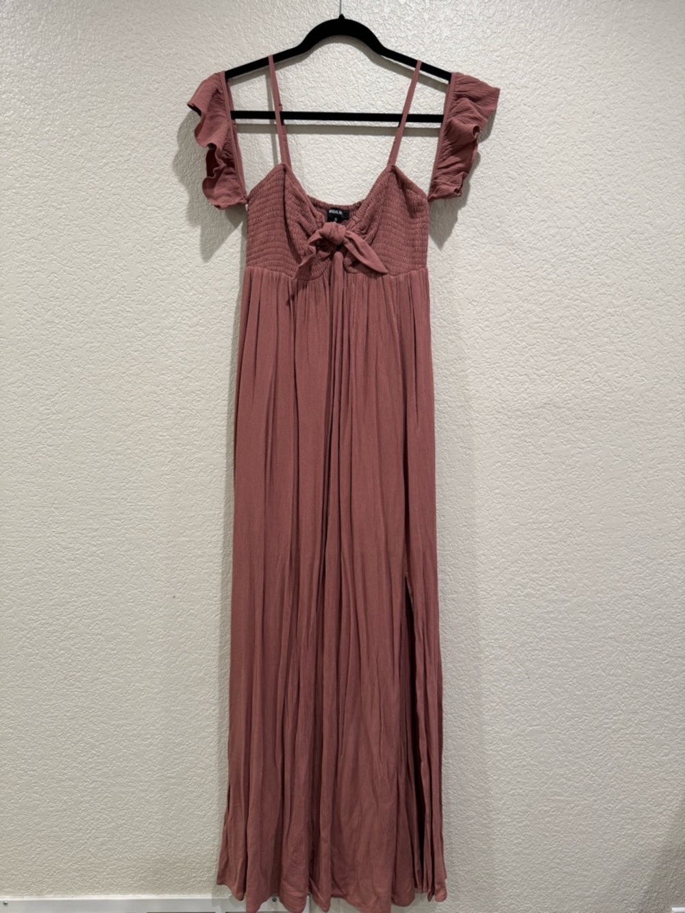 Wishlist Women’s Mauve Pink Maxi Dress with Tie Front